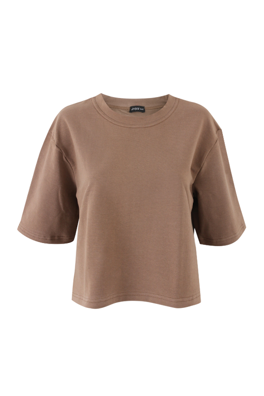 "A" Cropped T-Shirt (Mocha)