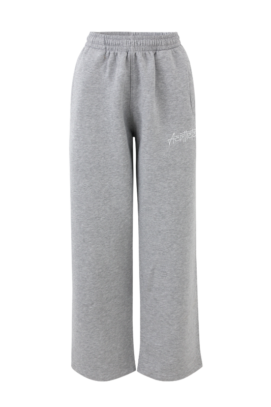 Open Leg Drawstring Joggers (Heather Grey)