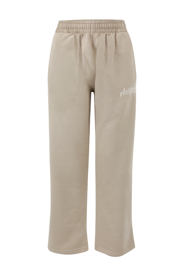 Open Leg Drawstring Joggers (Vanilla)