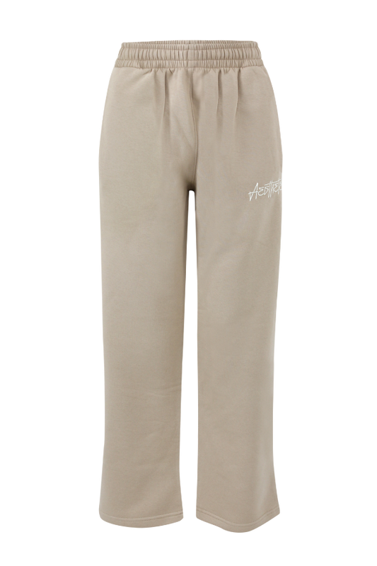 Open Leg Drawstring Joggers (Vanilla)