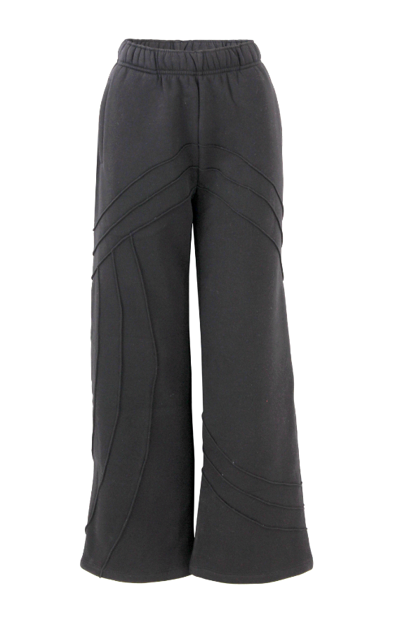 Swirled Drawstring Sweatpants (Black)