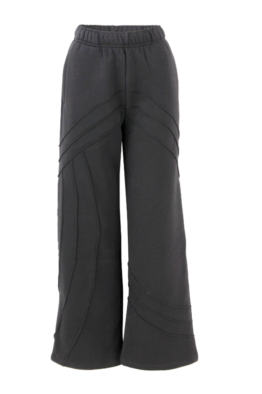 Swirled Drawstring Sweatpants (Black)