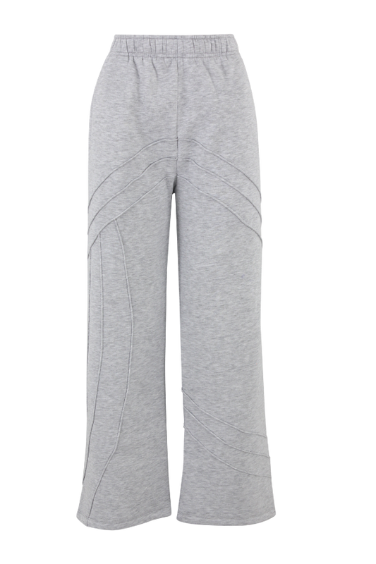 Swirled Drawstring Sweatpants (Light Grey)