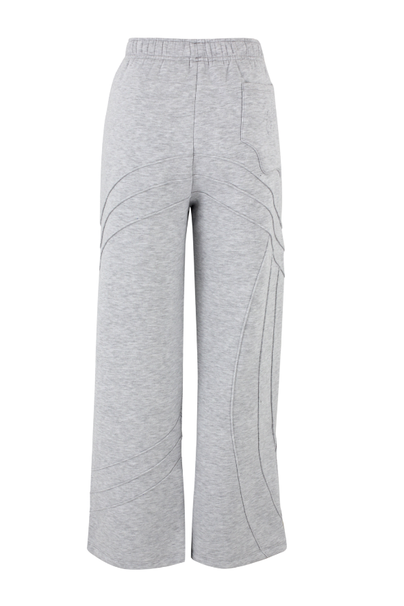 Swirled Drawstring Sweatpants (Light Grey)