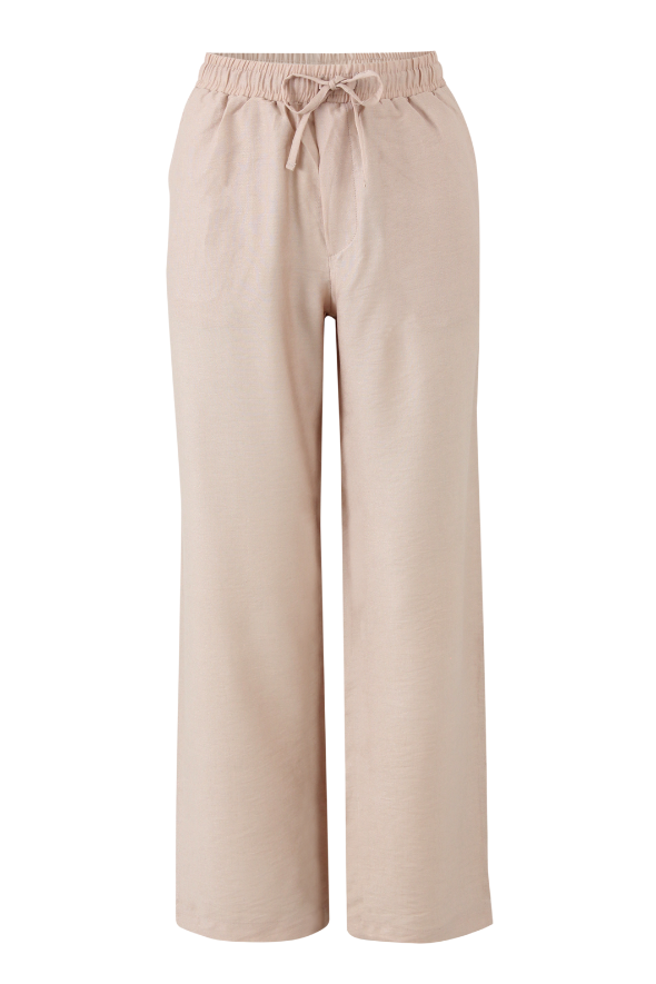 B Fit Drawstring Linen Pants (RoseGold)