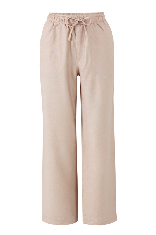 B Fit Drawstring Linen Pants (RoseGold)