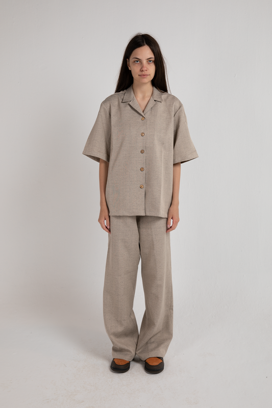 Everyday Heavy Linen Shirt (Sand)