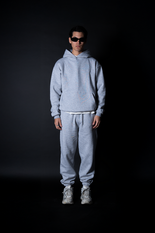 Cuffed Drawstring Joggers (Heather Grey)