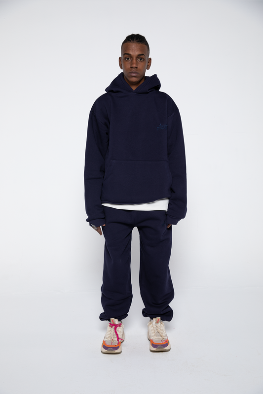 Cuffed Drawstring Joggers (Navy)