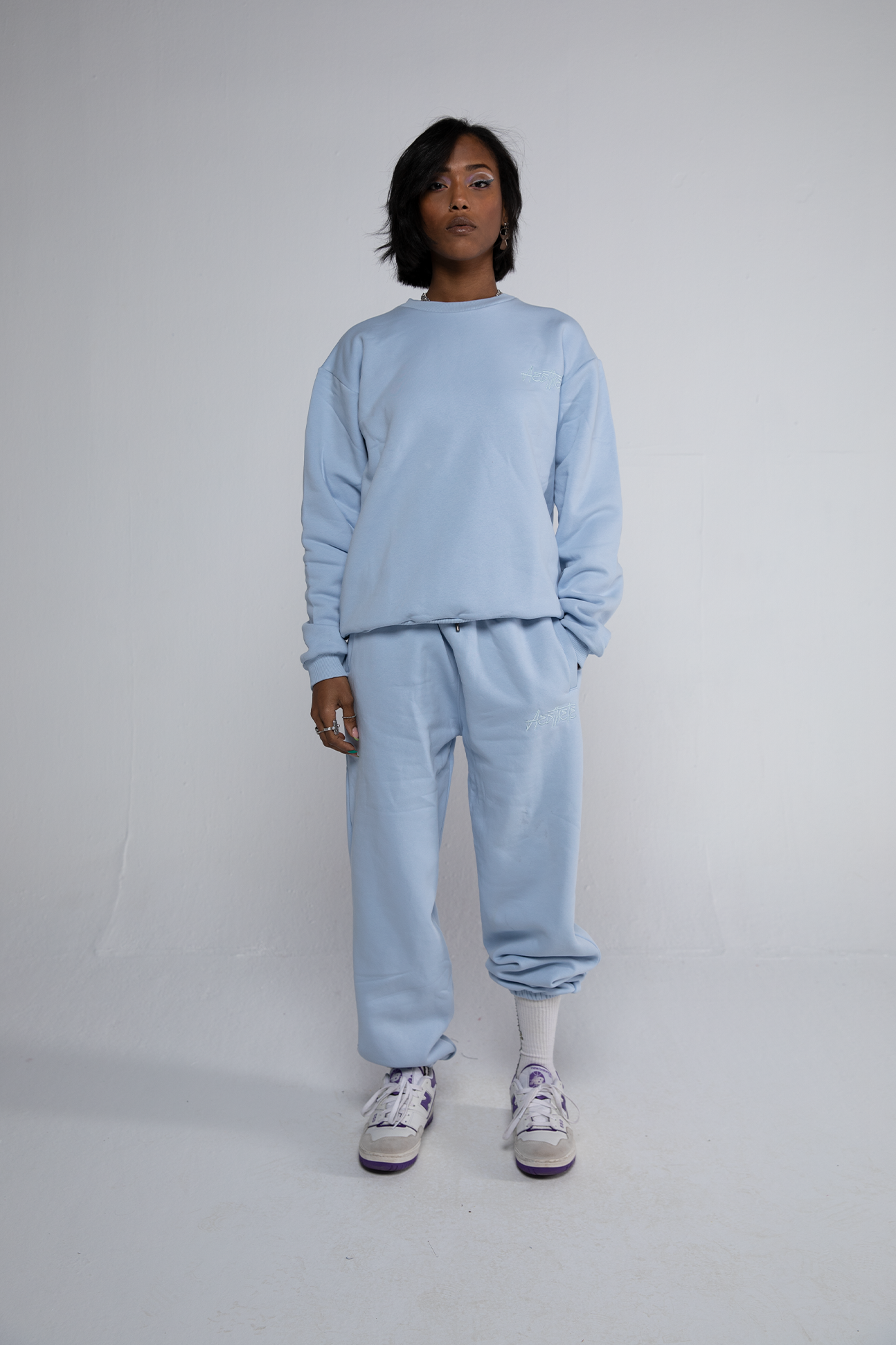 Cuffed Drawstring Joggers (Sky)
