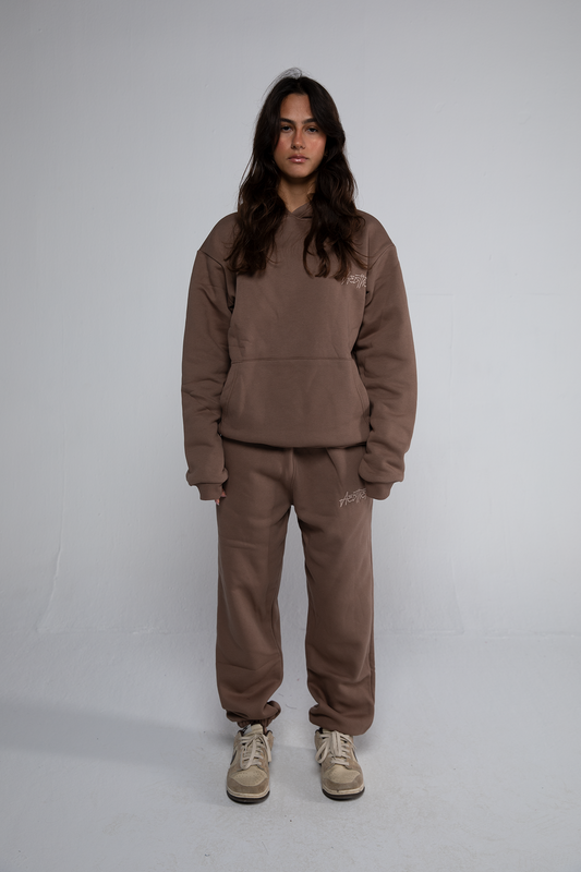 Cuffed Drawstring Joggers (Mocha)