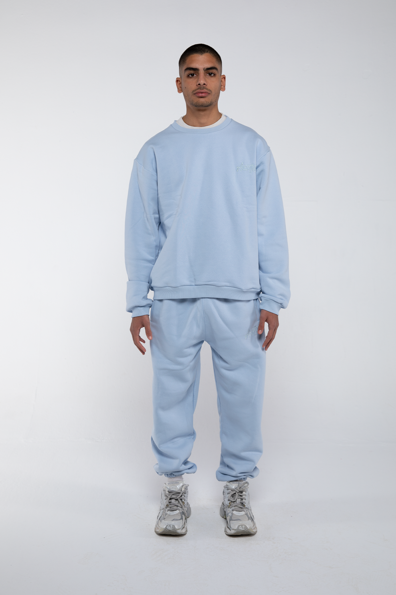 Cuffed Drawstring Joggers (Sky)