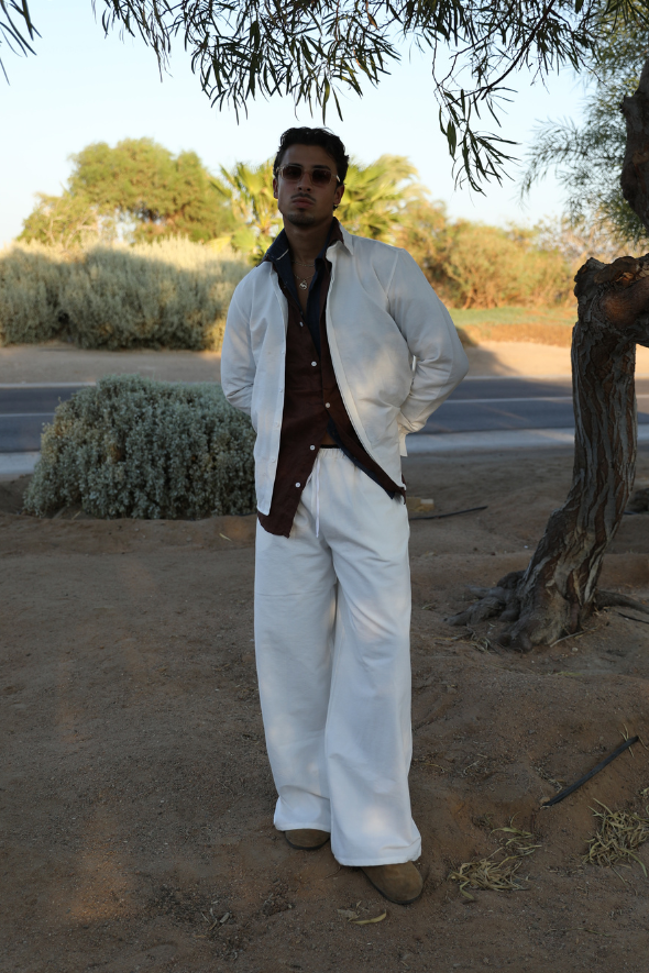 Baggy Linen Pants (White Cream)