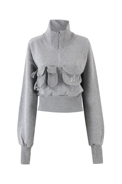 Puff Half-Zip (Heather Grey)