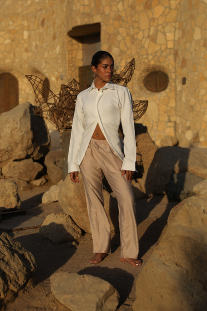 B Fit Linen Pants (RoseGold)