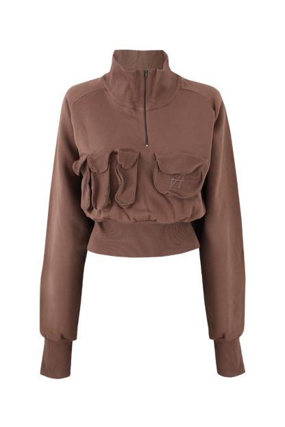 Puff Half-Zip (Mocha)