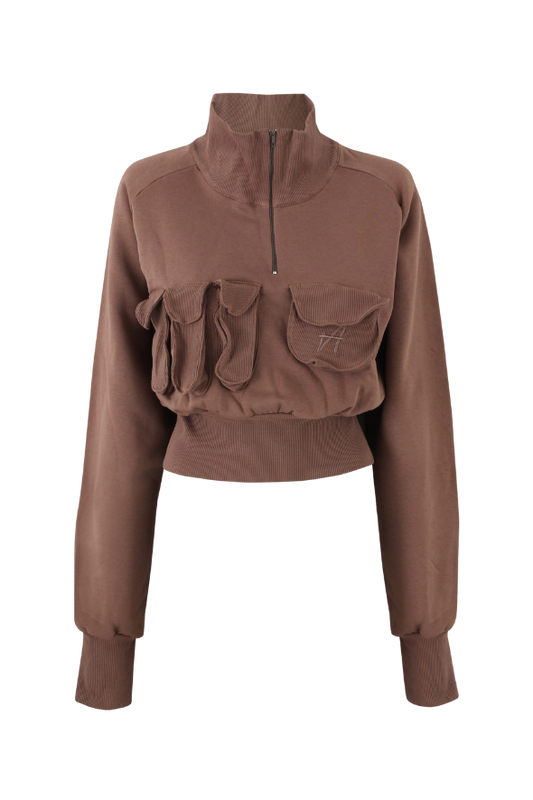 Puff Half-Zip (Mocha)