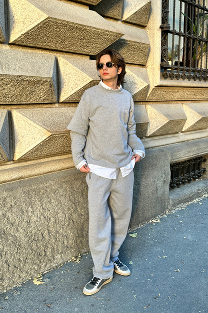 Open Leg Joggers (Heather Grey)