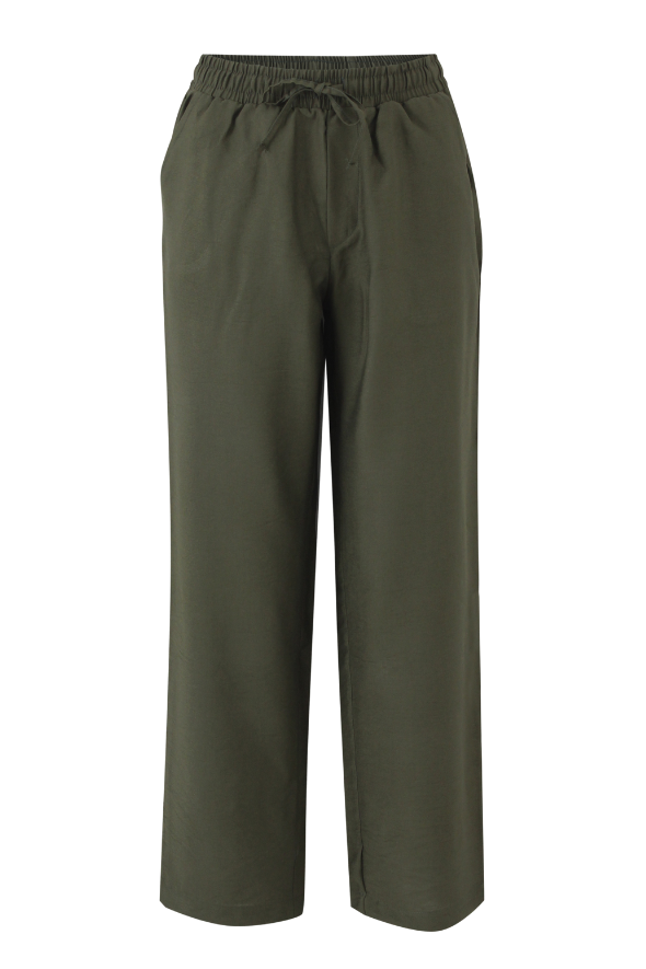 B Fit Linen Pants (Green Moss)