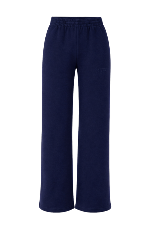 Open Leg Drawstring Joggers - Navy